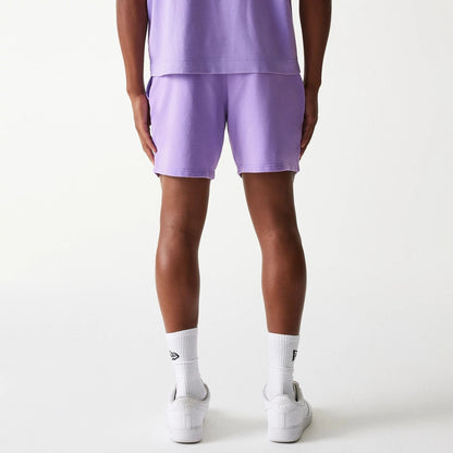 The Male model is wearing LA Lakers NBA Washed Purple Shorts 2