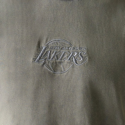 The Male model is wearing LA Lakers NBA Washed Grey Sleeveless T-Shirt 7