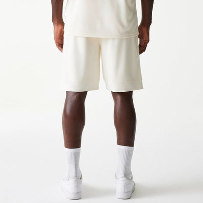 The Male model is wearing LA Lakers NBA Tonal Open White Mesh Shorts 2