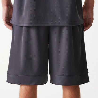 The Male model is wearing Chicago Bulls NBA Tonal Dark Grey Mesh Shorts 7