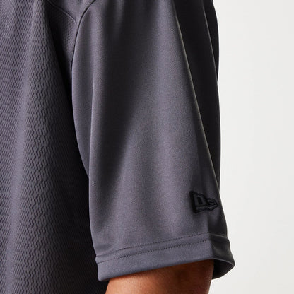 The Male model is wearing Chicago Bulls NBA Tonal Dark Grey Mesh Jersey 7