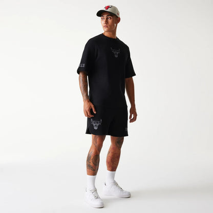 The Male model is wearing Chicago Bulls NBA Waffle Black Shorts 8