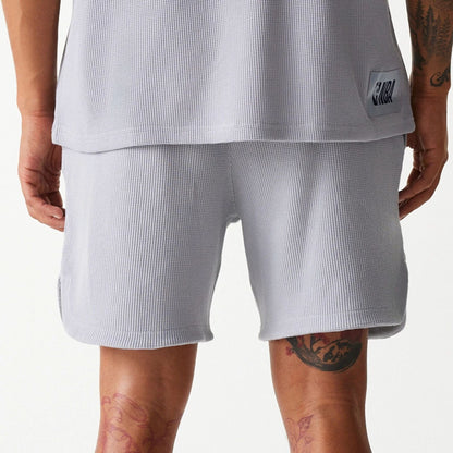 The Male model is wearing LA Lakers NBA Waffle Grey Shorts 6