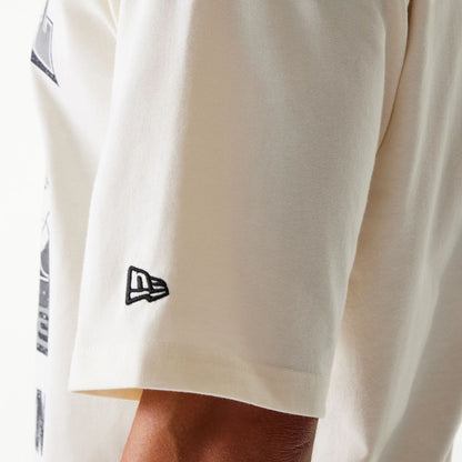 The Male model is wearing Las Vegas Raiders NFL Super Bowl Open White Oversized T-Shirt 6