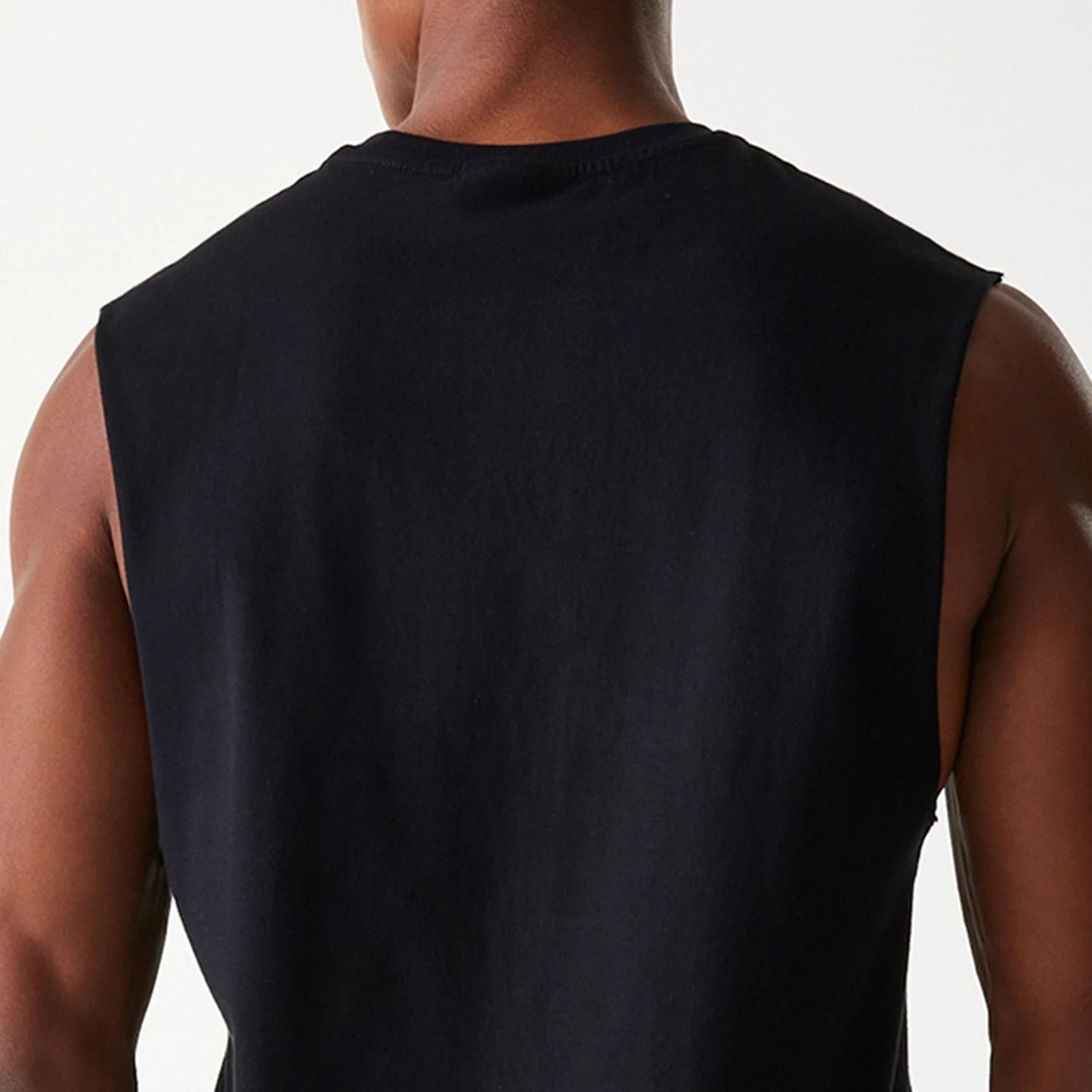 The Male model is wearing Las Vegas Raiders NFL Helmet Black Sleeveless T-Shirt 7