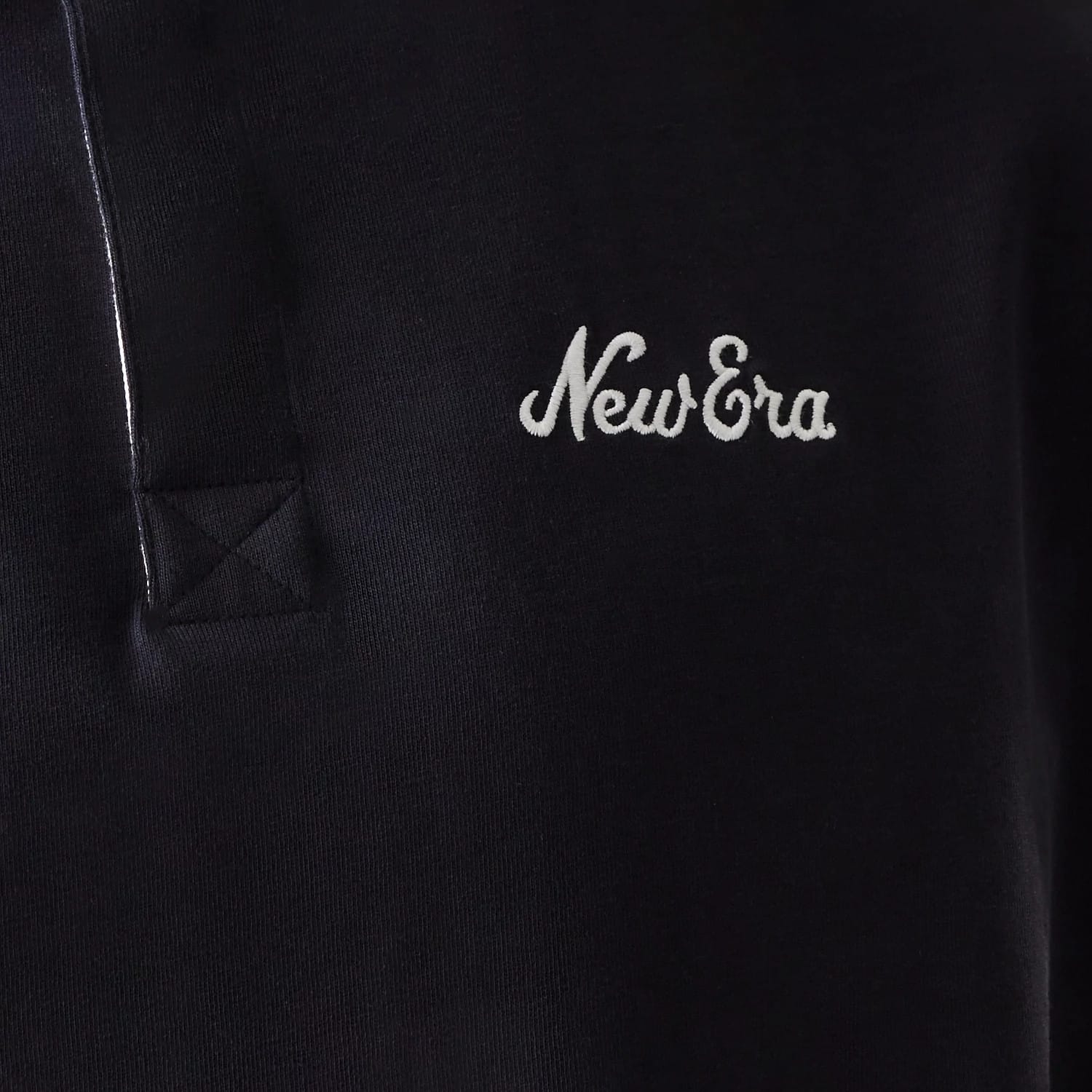 The Male model is wearing New Era Navy Oversized Rugby Shirt 6