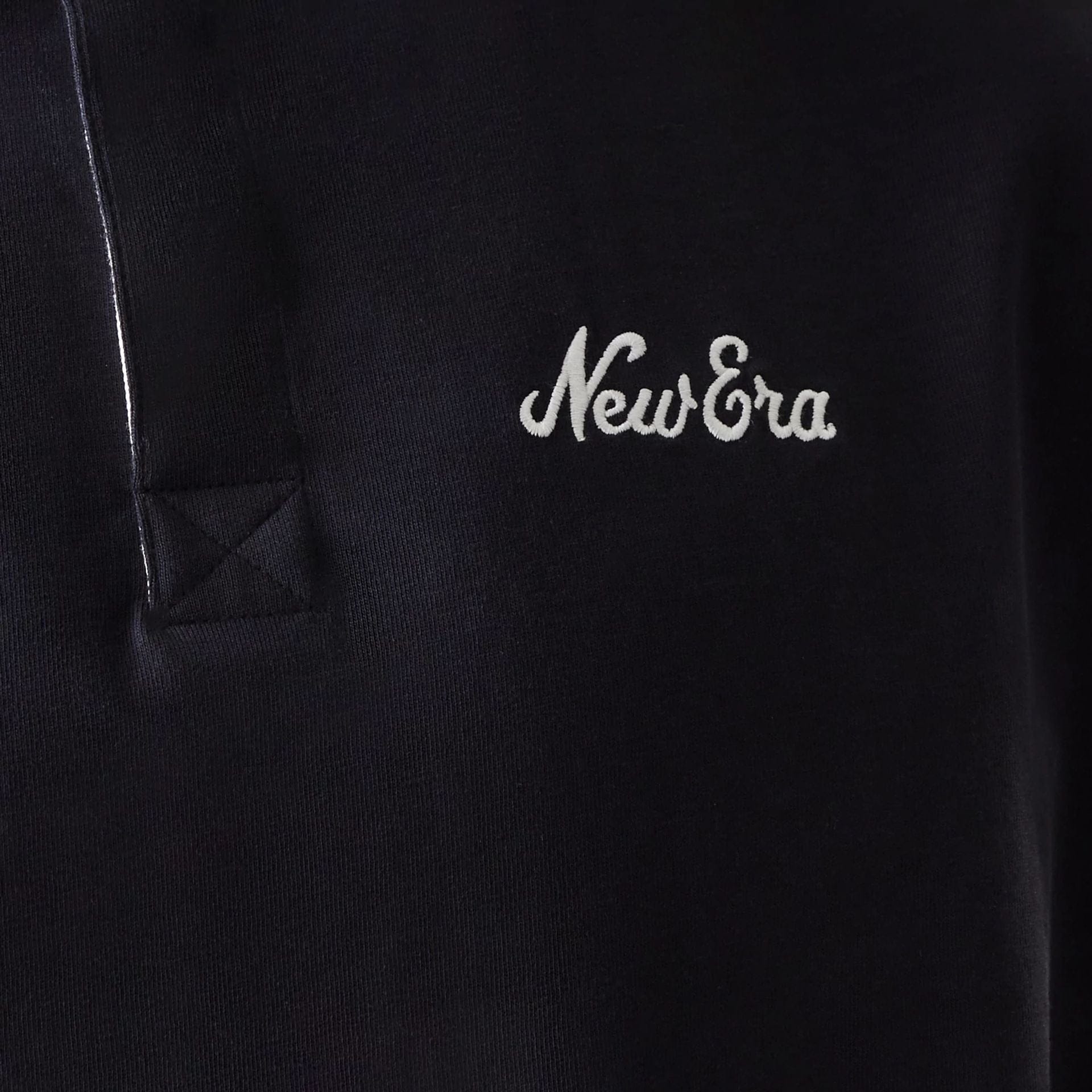 The Male model is wearing New Era Navy Oversized Rugby Shirt 6