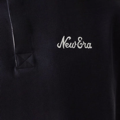 The Male model is wearing New Era Navy Oversized Rugby Shirt 6