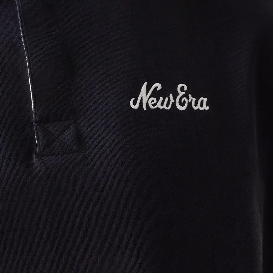 The Male model is wearing New Era Navy Oversized Rugby Shirt 6