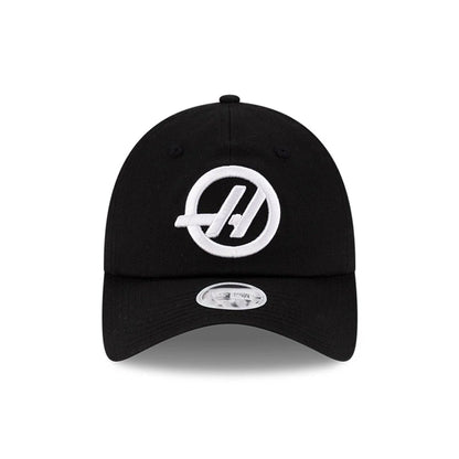 This is a MoneyGram Haas F1 Womens Team Black Pony Tail Adjustable Cap 3