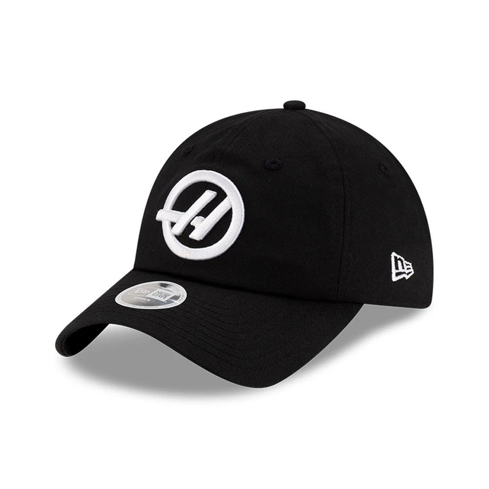 This is a MoneyGram Haas F1 Womens Team Black Pony Tail Adjustable Cap 1