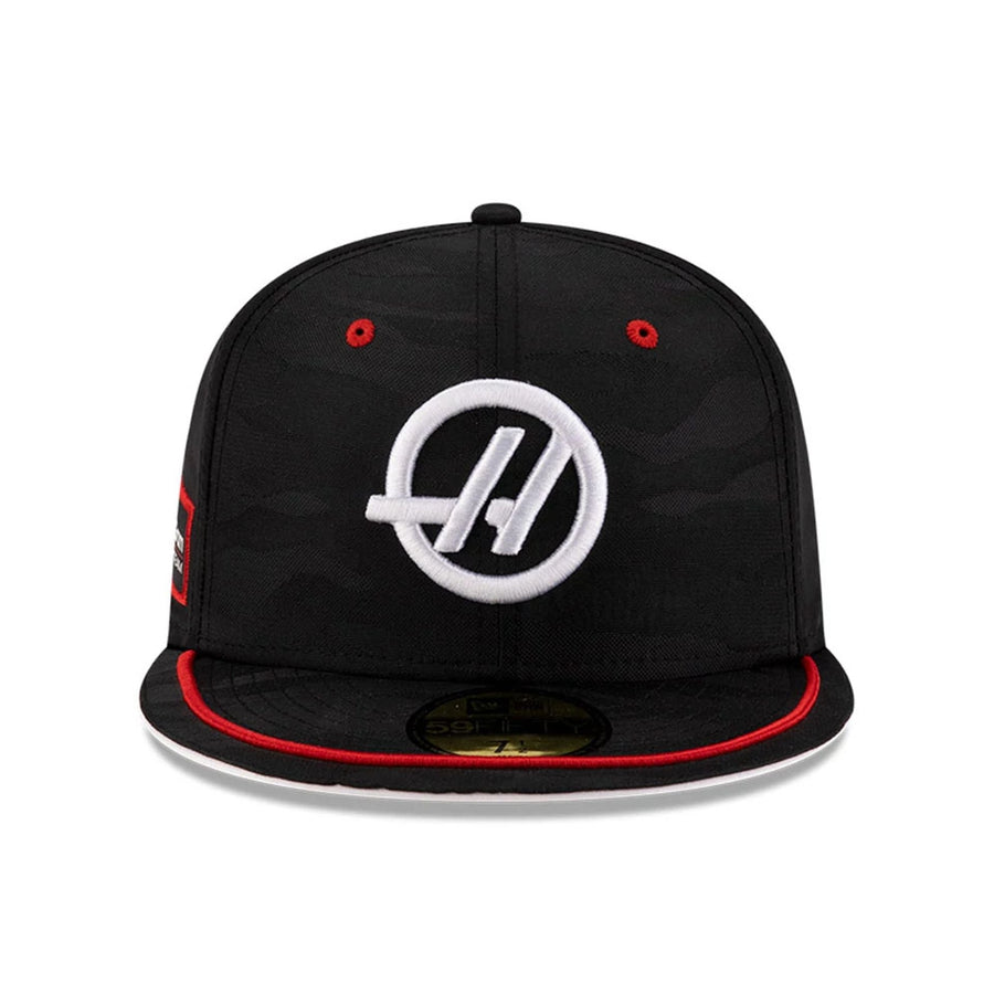 This is a MoneyGram Haas F1 Camo Black 59FIFTY Fitted Cap 3