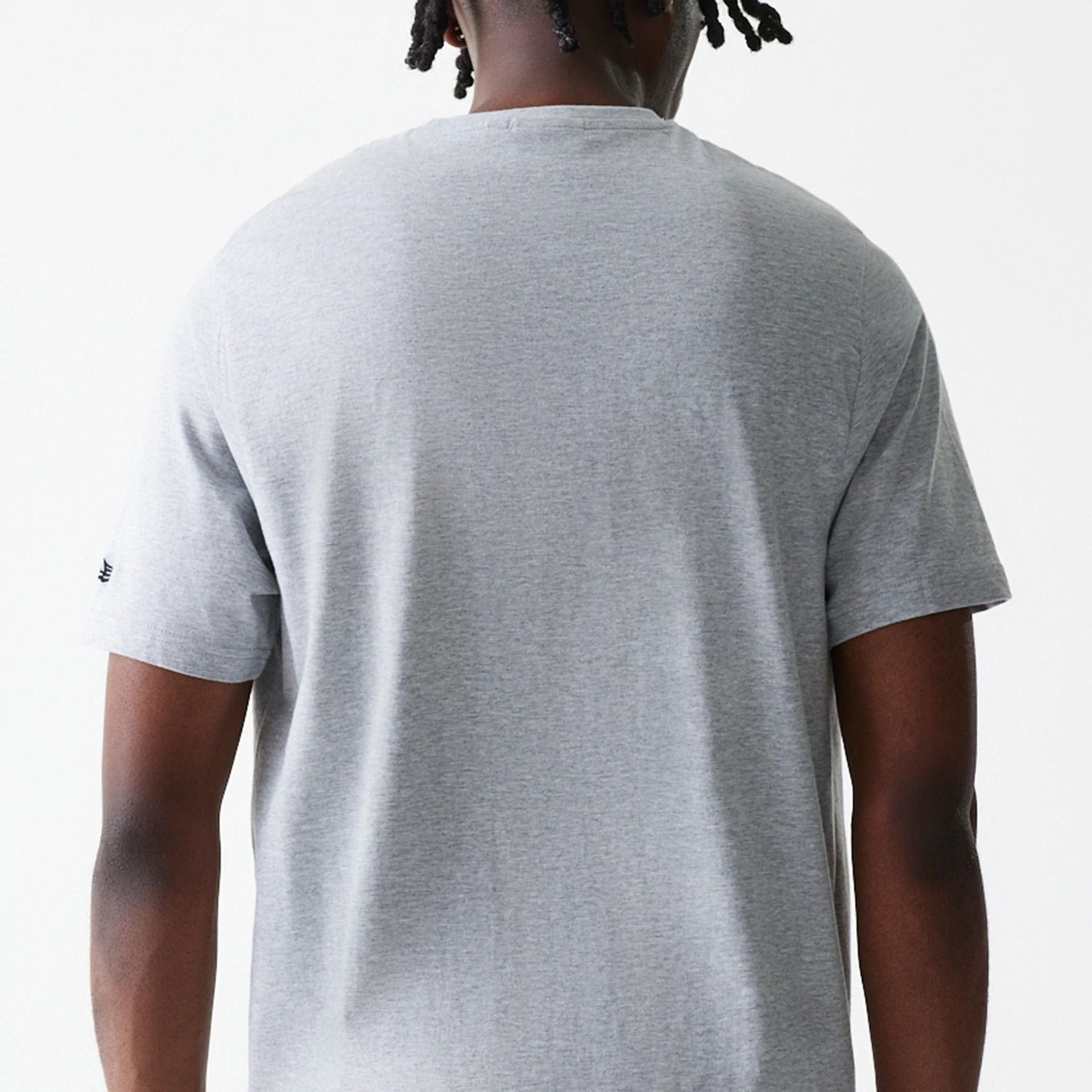 The Male model is wearing LA Lakers NBA Logo Grey T-Shirt 7