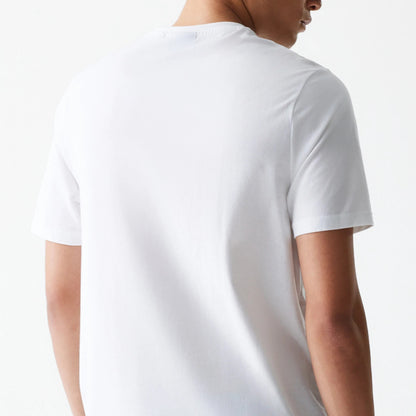 The Male model is wearing LA Lakers NBA Logo White T-Shirt 7