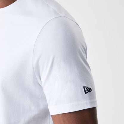 The Male model is wearing New York Yankees MLB Logo White T-Shirt 5