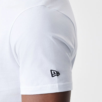 The Male model is wearing Las Vegas Raiders NFL Logo White T-Shirt 5