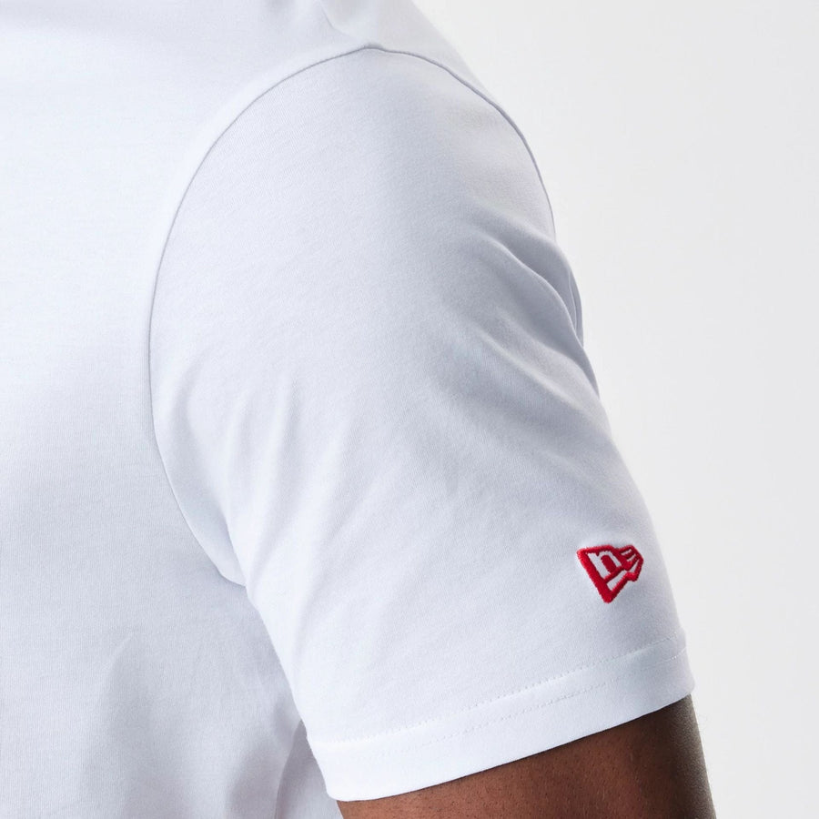 The Male model is wearing LA Dodgers MLB Logo White T-Shirt 5