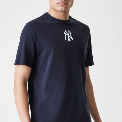 The Male model is wearing New York Yankees MLB Logo Navy T-Shirt 3
