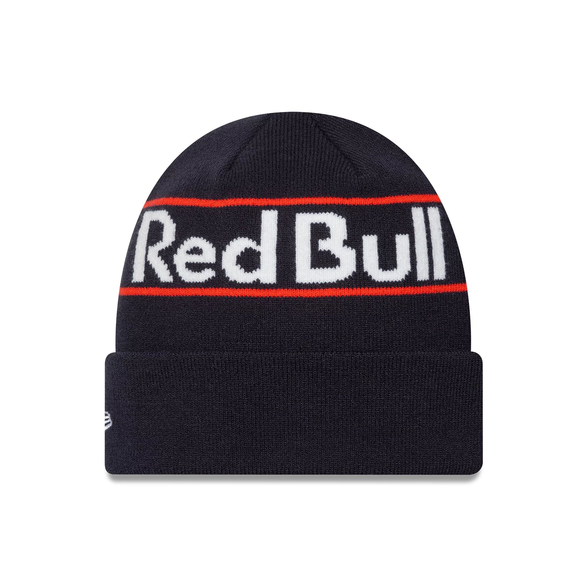 This is a Red Bull Racing Team Wordmark Dark Blue Cuff Knit Beanie Hat 2
