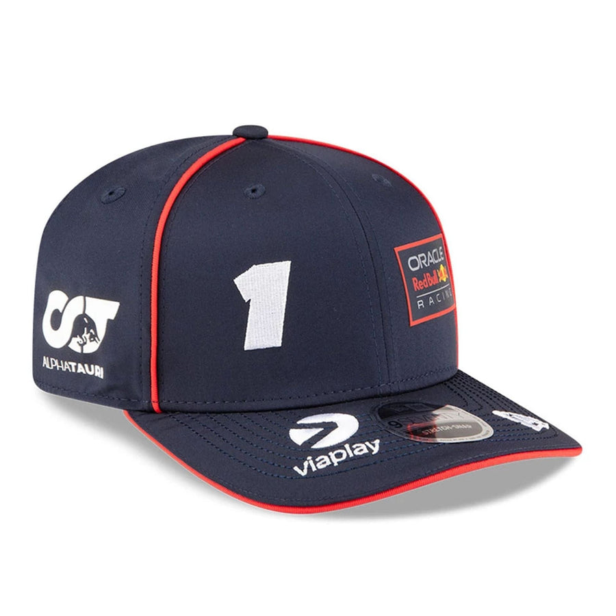This is a Red Bull Racing Replica Max Verstappen Dark Blue 9SEVENTY Stretch Snap Adjustable Cap 4