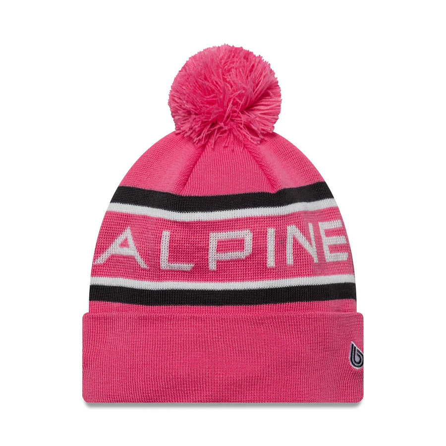 This is a Alpine Racing Replica Team Pink Cuff Knit Beanie Hat 2