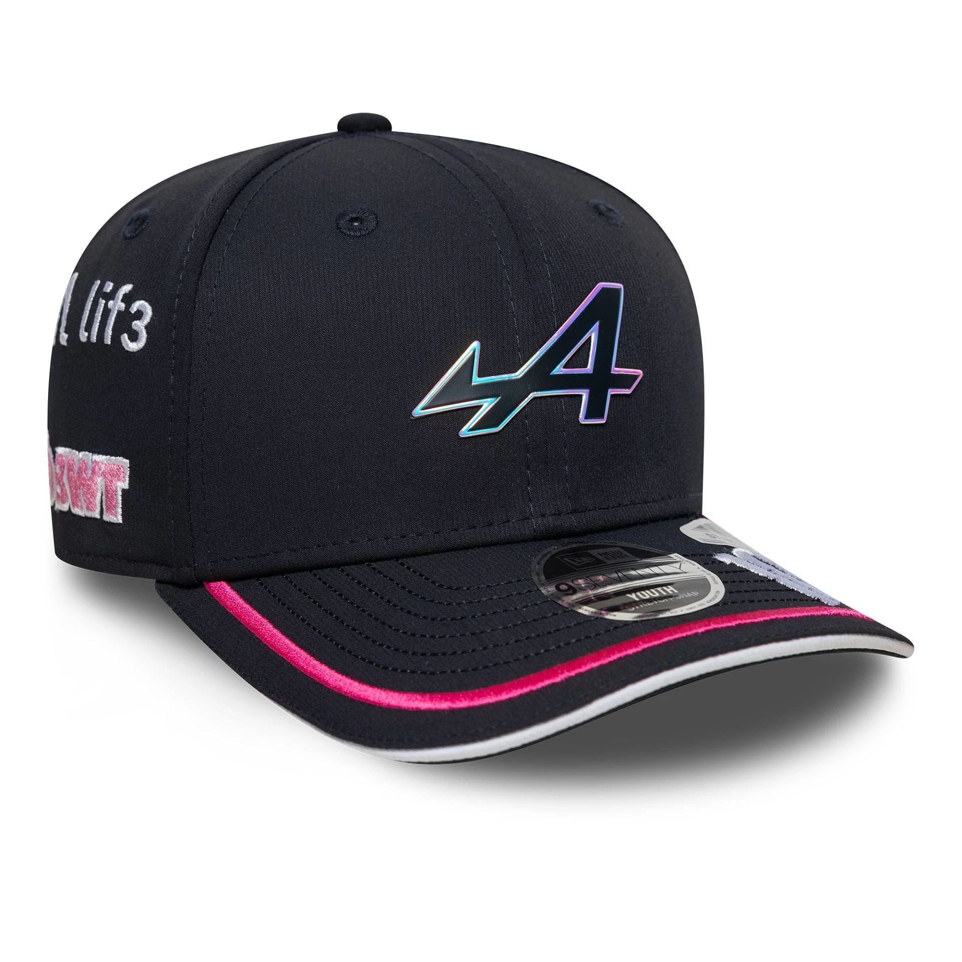 This is a Alpine Racing Youth Replica Pierre Gasly Navy 9SEVENTY Stretch Snap Adjustable Cap 1