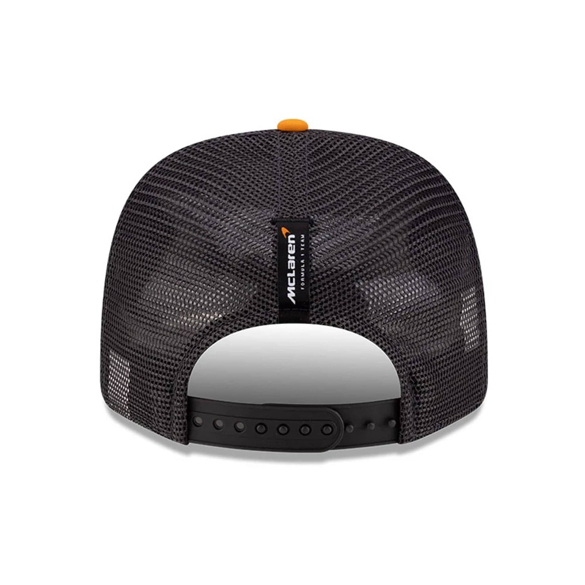 This is a McLaren Racing Replica Oscar Piastri Orange 9SEVENTY Stretch Snap Adjustable Cap 7