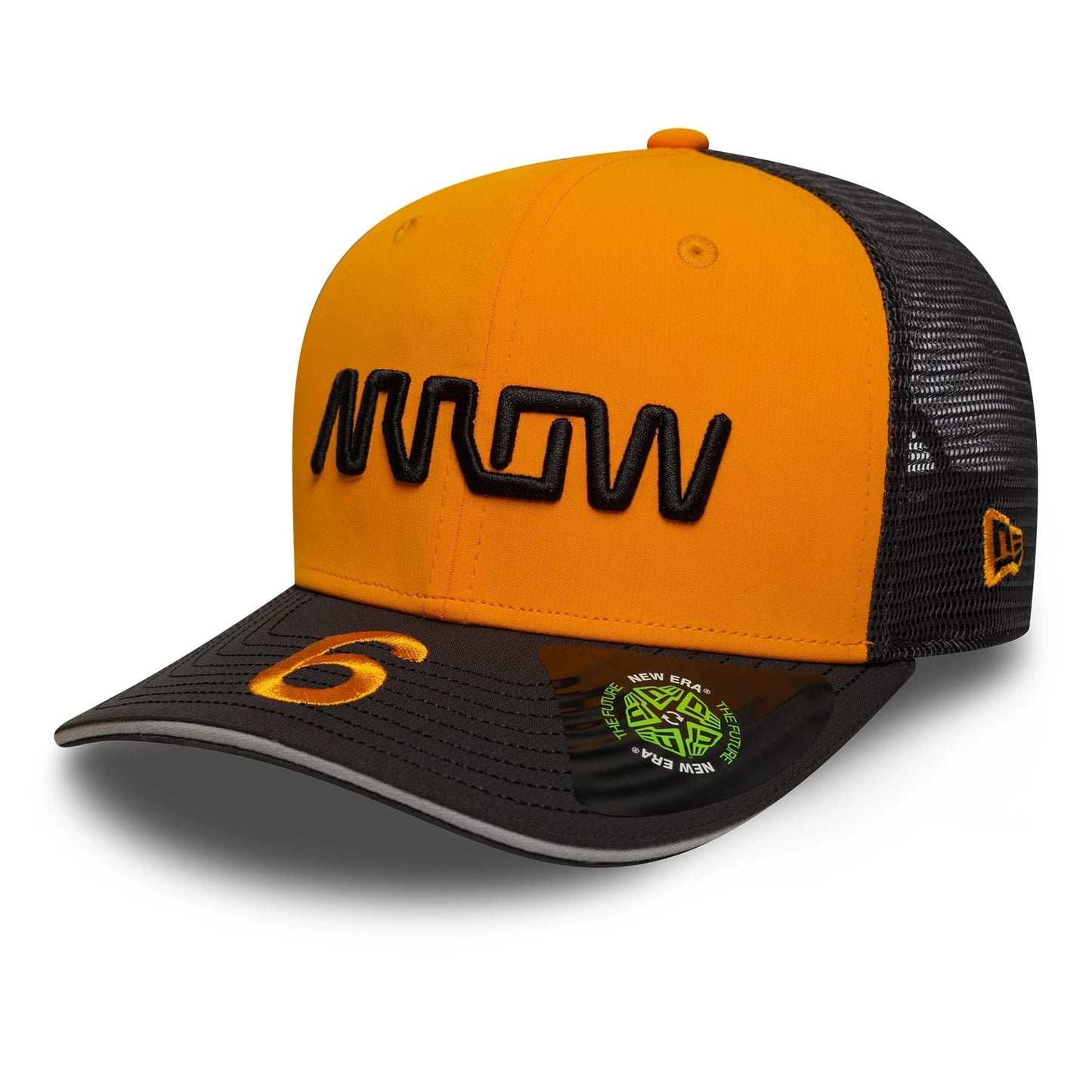 This is a Arrow McLaren Racing Replica David Malukas Orange 9SEVENTY Stretch Snap Adjustable Cap 3