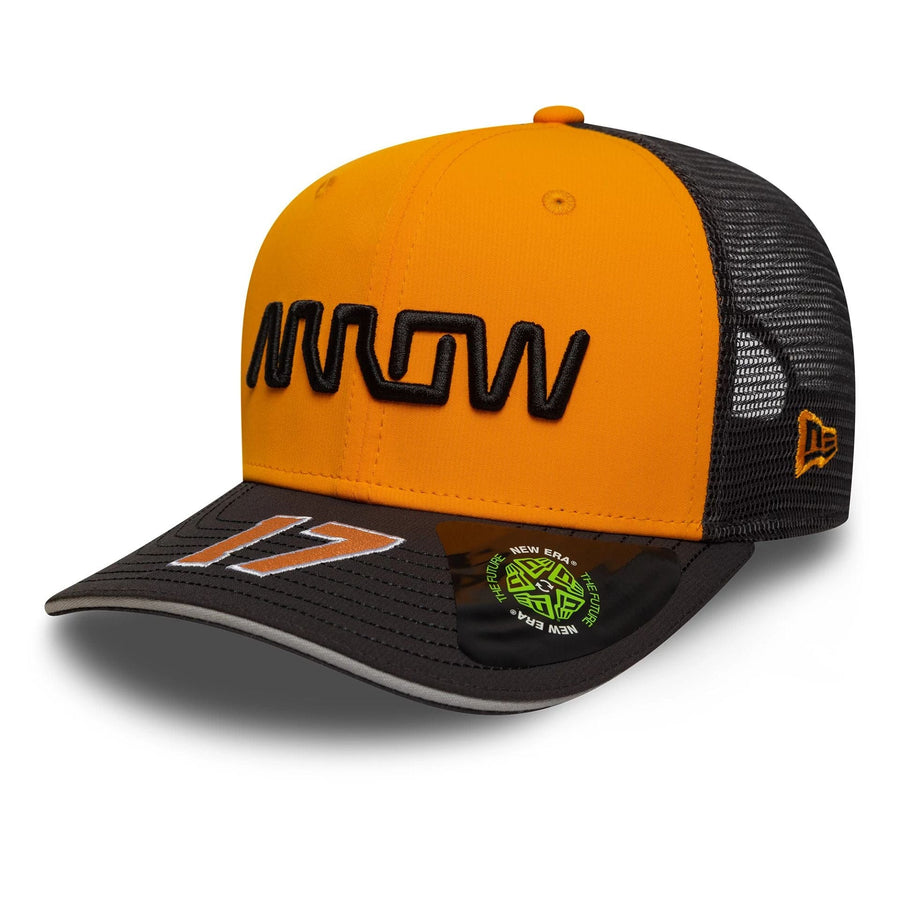 This is a Arrow McLaren Indycar Replica Team Kyle Larson Orange 9SEVENTY Stretch Snap Adjustable Cap 3