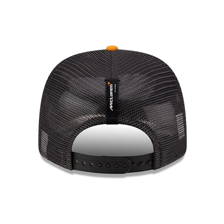 This is a Arrow McLaren Indycar Replica Team Kyle Larson Orange 9SEVENTY Stretch Snap Adjustable Cap 5