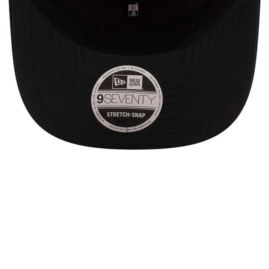 This is a MoneyGram Haas F1 Esteban Ocon Japan Race Special Black 9SEVENTY Stretch Snap Adjustable Cap 7