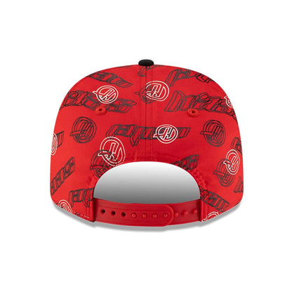 This is a MoneyGram Haas F1 Oliver Bearman Japan Race Special Black 9SEVENTY Stretch Snap Adjustable Cap 6