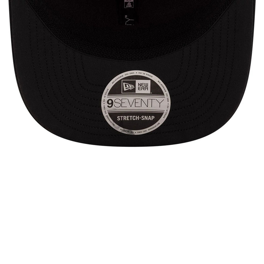 This is a MoneyGram Haas F1 Oliver Bearman Japan Race Special Black 9SEVENTY Stretch Snap Adjustable Cap 7