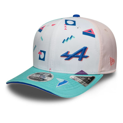 This is a Alpine Racing Jack Doohan Miami Race Special Multi 9SEVENTY Stretch Snap Adjustable Cap 3