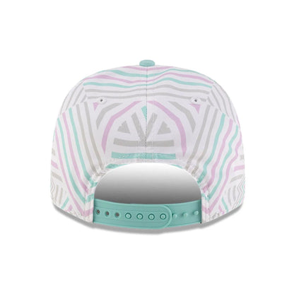 This is a MoneyGram Haas F1 Miami Race Special Turquoise 9SEVENTY Stretch Snap Adjustable Cap 6