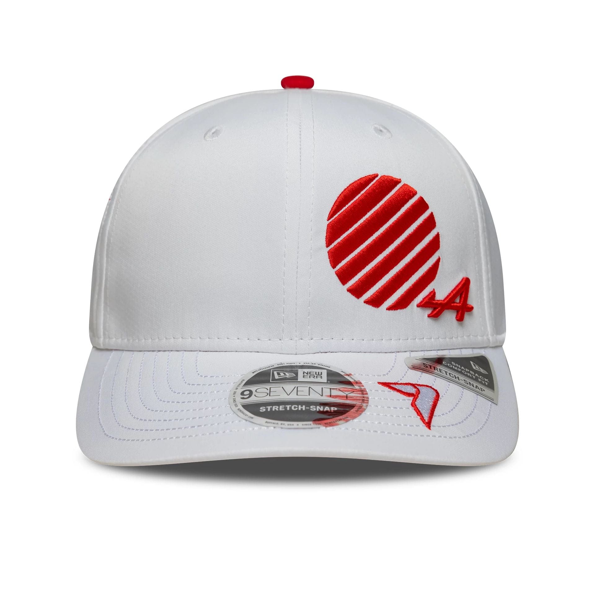 This is a Alpine Racing Jack Doohan Japan Race Special White 9SEVENTY Stretch Snap Adjustable Cap 4