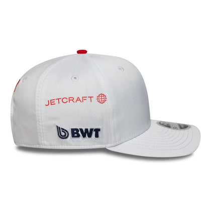 This is a Alpine Racing Jack Doohan Japan Race Special White 9SEVENTY Stretch Snap Adjustable Cap 5