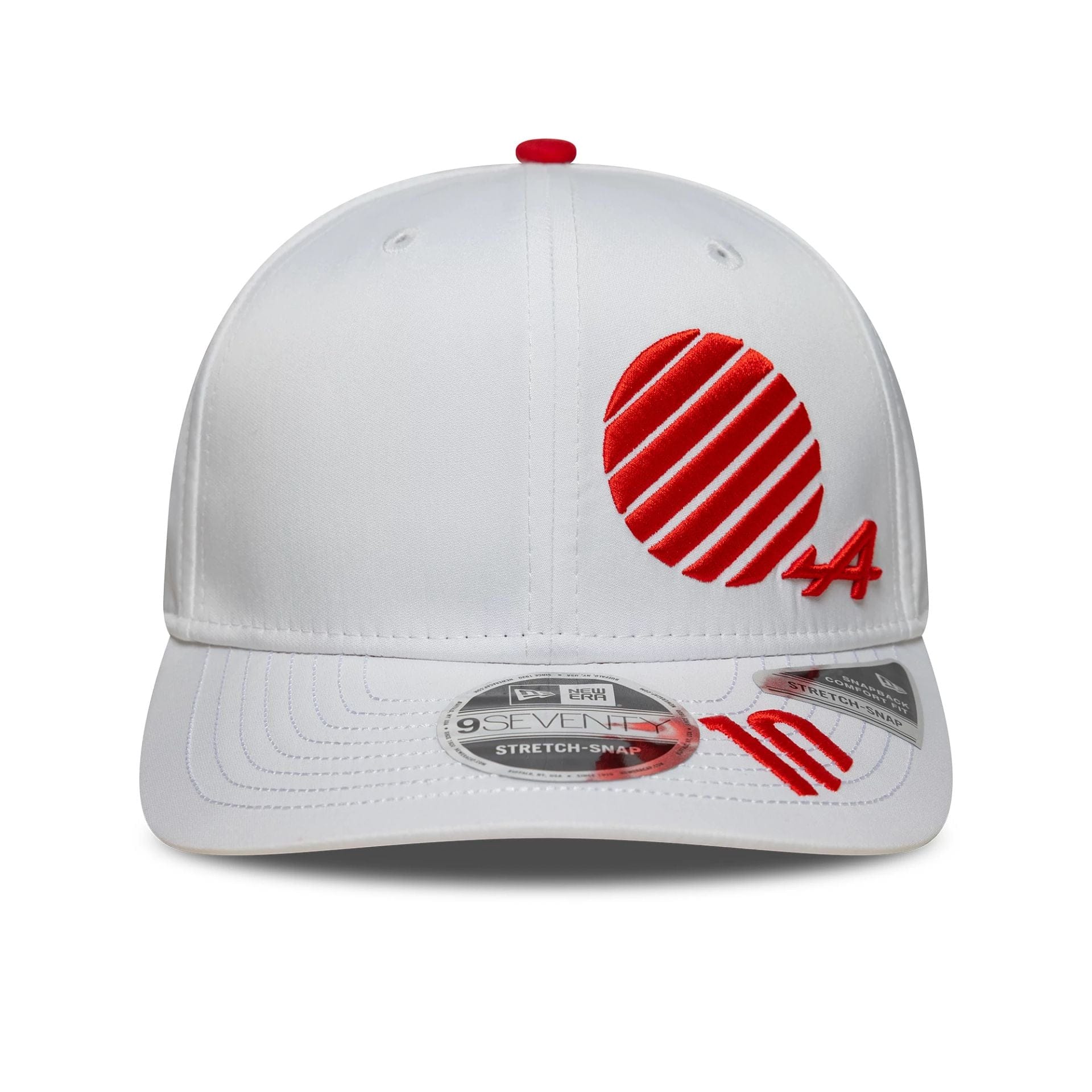 This is a Alpine Racing Pierre Gasly Japan Race Special White 9SEVENTY Stretch Snap Adjustable Cap 2