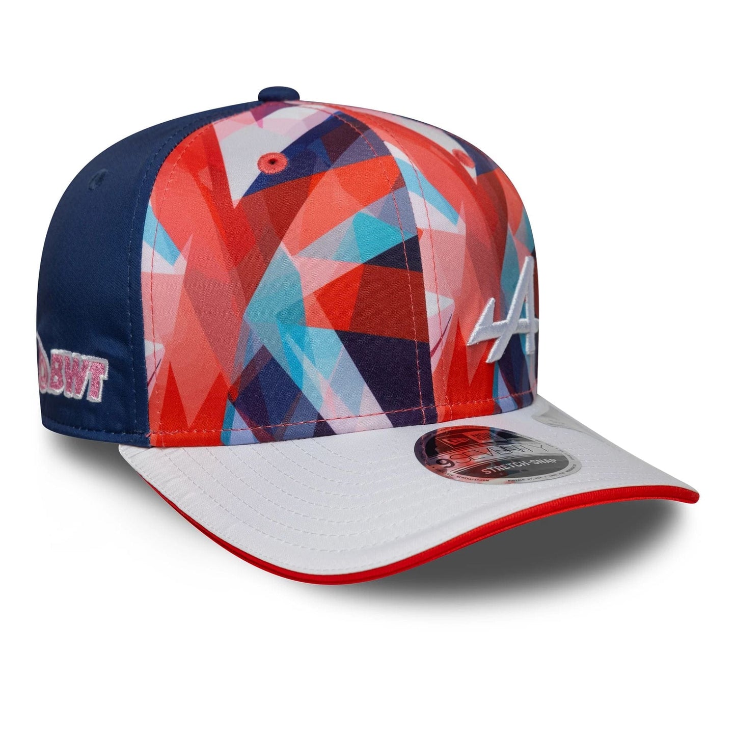 This is a Alpine Racing Silverstone Race Special White 9SEVENTY Stretch Snap Adjustable Cap 4