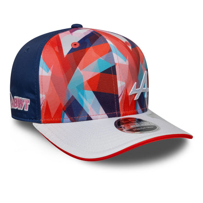 This is a Alpine Racing Silverstone Race Special White 9SEVENTY Stretch Snap Adjustable Cap 4