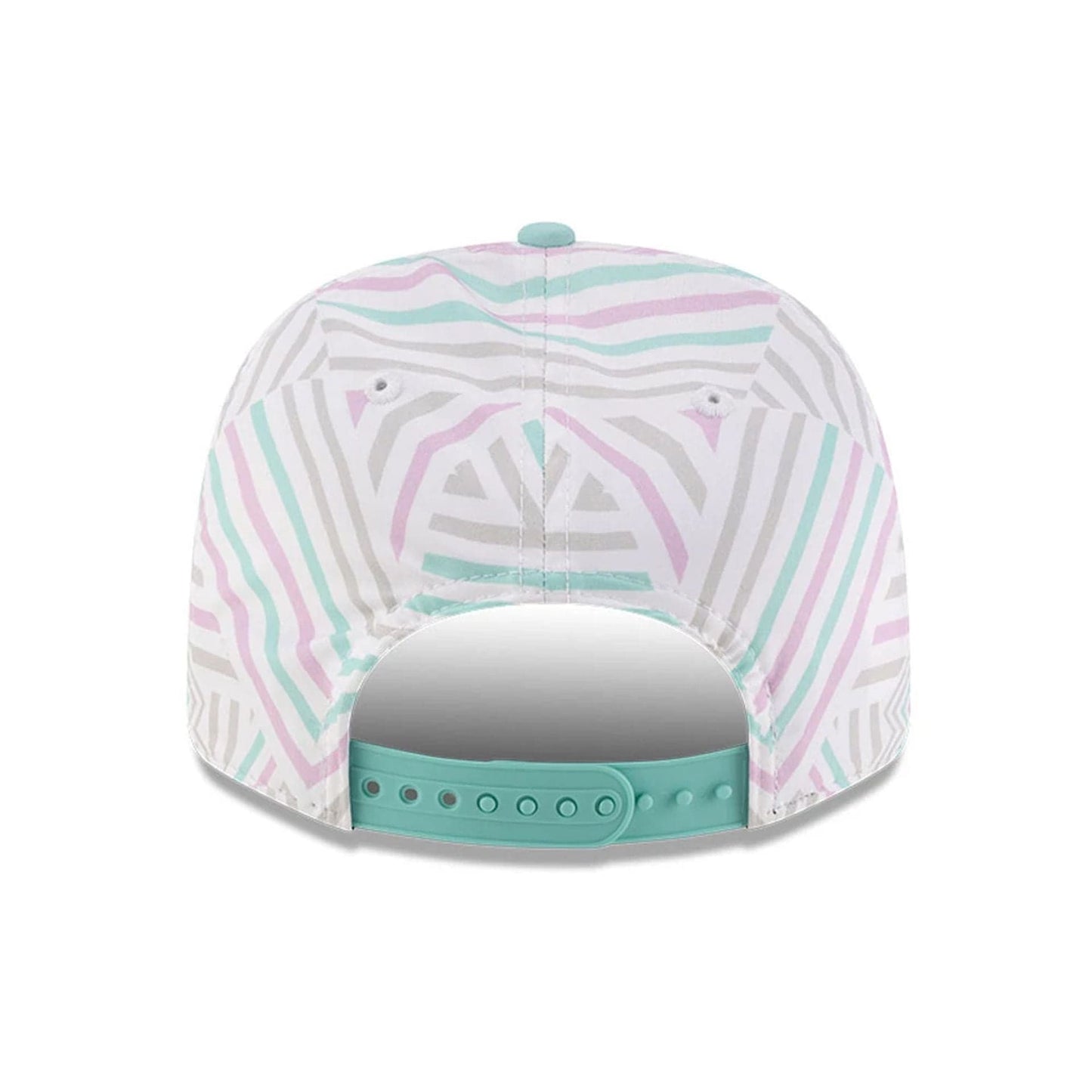 This is a MoneyGram Haas F1 Esteban Ocon Miami Race Special Turquoise 9SEVENTY Stretch Snap Adjustable Cap 6