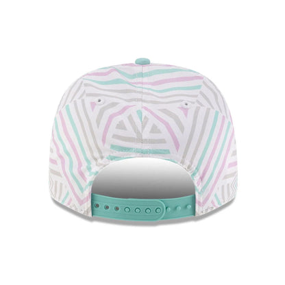 This is a MoneyGram Haas F1 Esteban Ocon Miami Race Special Turquoise 9SEVENTY Stretch Snap Adjustable Cap 6
