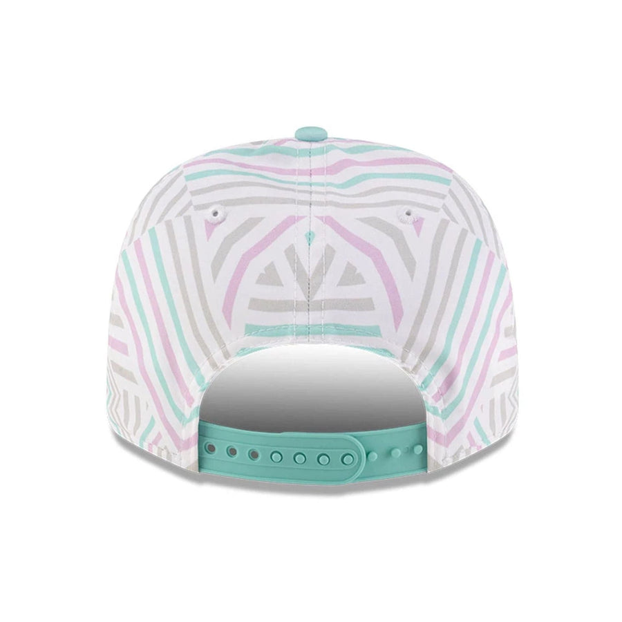 This is a MoneyGram Haas F1 Oliver Bearman Miami Race Special Turquoise 9SEVENTY Stretch Snap Adjustable Cap 6