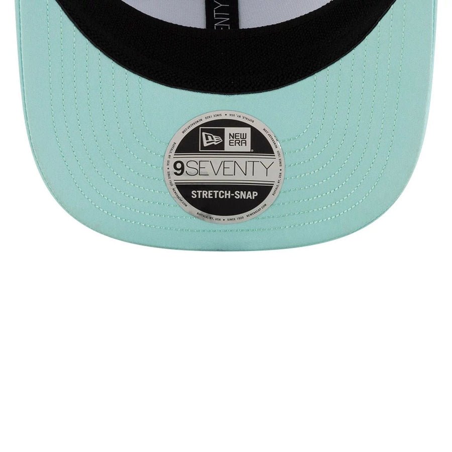 This is a MoneyGram Haas F1 Oliver Bearman Miami Race Special Turquoise 9SEVENTY Stretch Snap Adjustable Cap 7