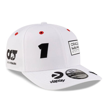 This is a Red Bull Racing Max Verstappen Japan Race Special White 9SEVENTY Stretch Snap Adjustable Cap 3