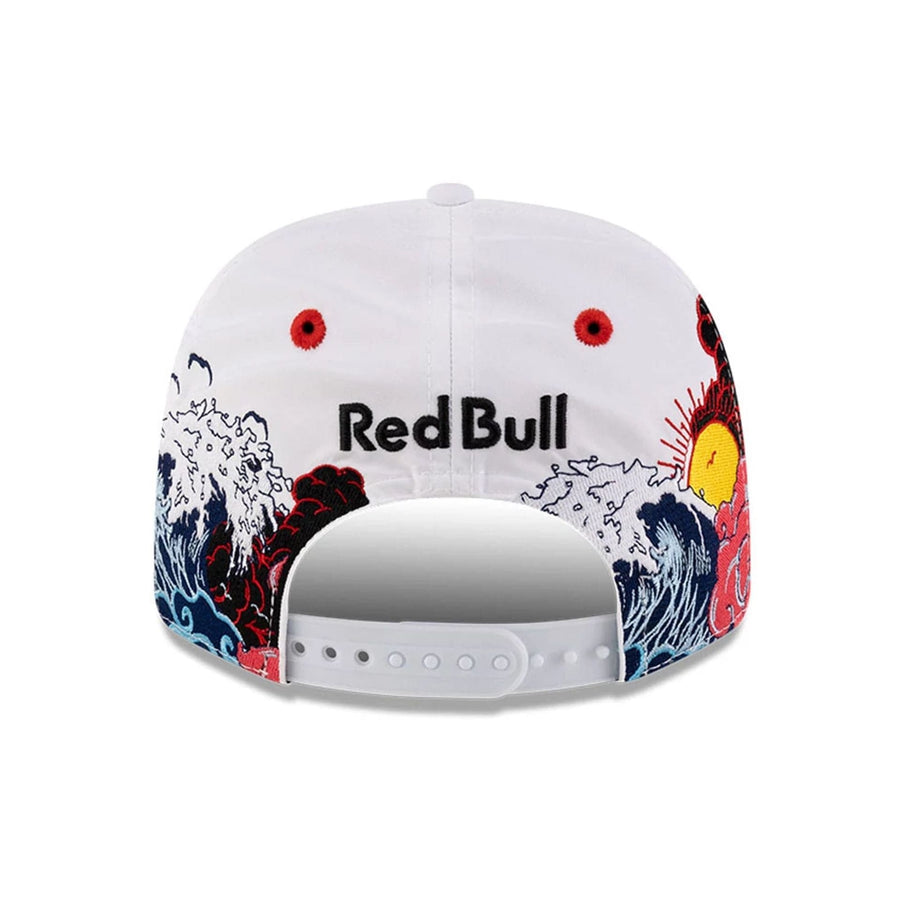 This is a Red Bull Racing Max Verstappen Japan Race Special White 9SEVENTY Stretch Snap Adjustable Cap 6