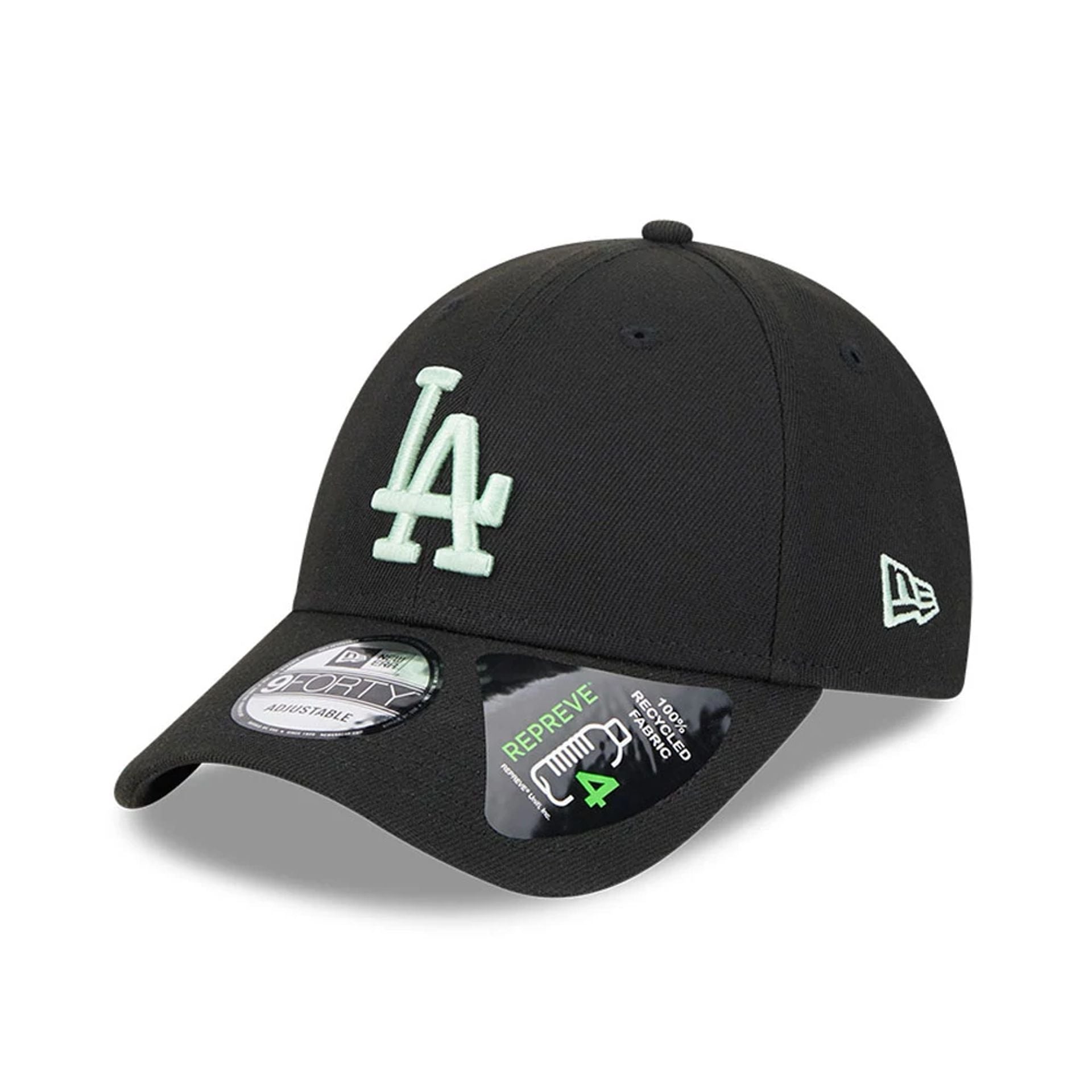 This is a LA Dodgers Repreve® MLB Peppermint Black 9FORTY Adjustable Cap 1