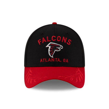 This is a Atlanta Falcons NFL Draft 2025 Black 39THIRTY Stretch Fit Cap 3