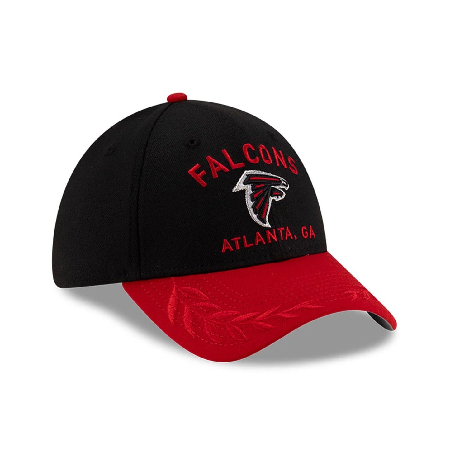 This is a Atlanta Falcons NFL Draft 2025 Black 39THIRTY Stretch Fit Cap 4
