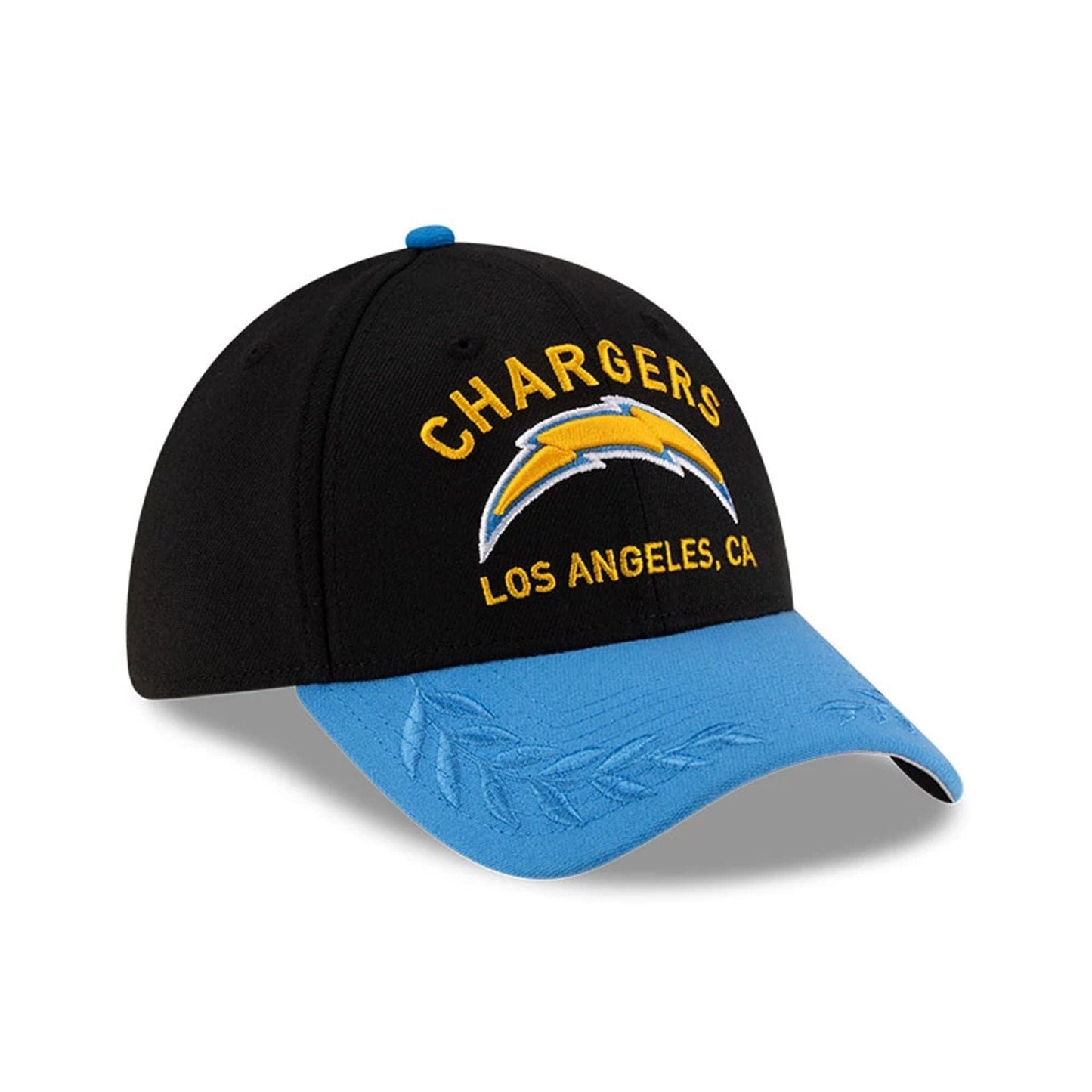 This is a LA Chargers NFL Draft 2025 Black 39THIRTY Stretch Fit Cap 4